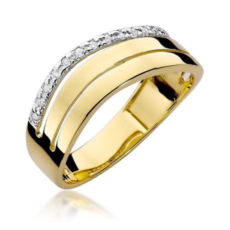 Przejdź do produktu Pierścionek zaręczynowy z żółtego złota z diamentami 0,09ct Fire Of Love