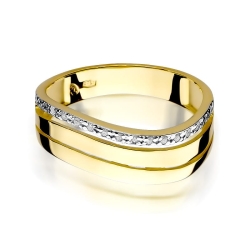 Pierścionek zaręczynowy z żółtego złota z diamentami 0,09ct Fire Of Love BW-214