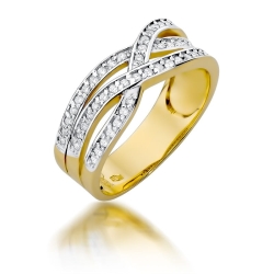 Pierścionek zaręczynowy z żółtego złota z diamentami 0,27ct Fire Of Love BW-215-białe