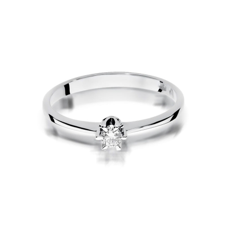 Przejdź do produktu Pierścionek zaręczynowy z białego złota z diamentem 0,10ct Fire Of Love