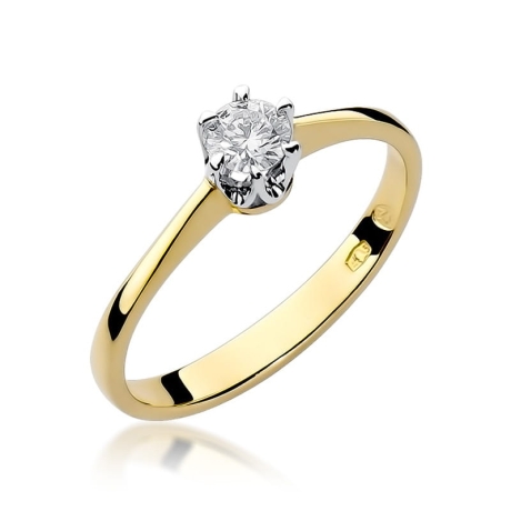 Przejdź do produktu Pierścionek zaręczynowy z żółtego złota z diamentem 0,20ct Fire Of Love
