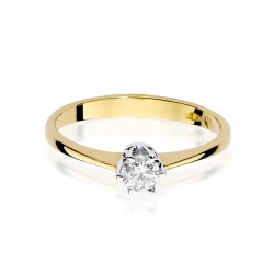 Pierścionek zaręczynowy z żółtego złota z diamentem 0,20ct Fire Of Love GW-220-0,20ct