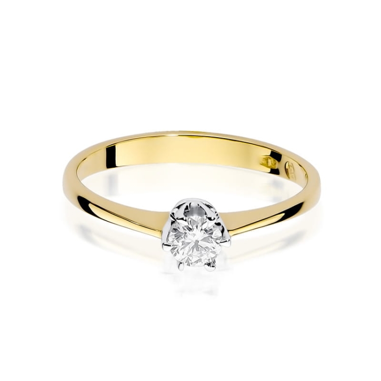 Pierścionek zaręczynowy z żółtego złota z diamentem 0,20ct Fire Of Love GW-220-0,20ct