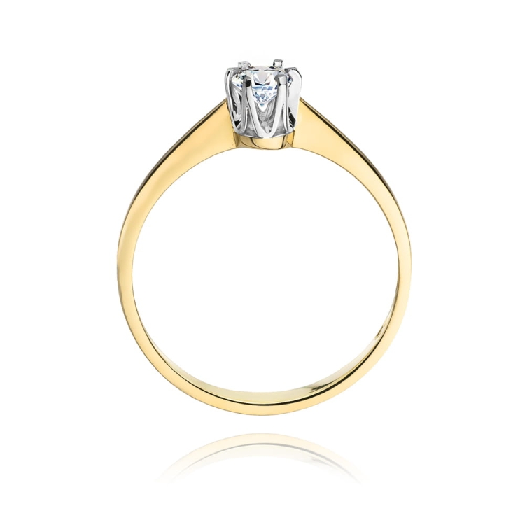 Pierścionek zaręczynowy z żółtego złota z diamentem 0,20ct Fire Of Love GW-220-0,20ct
