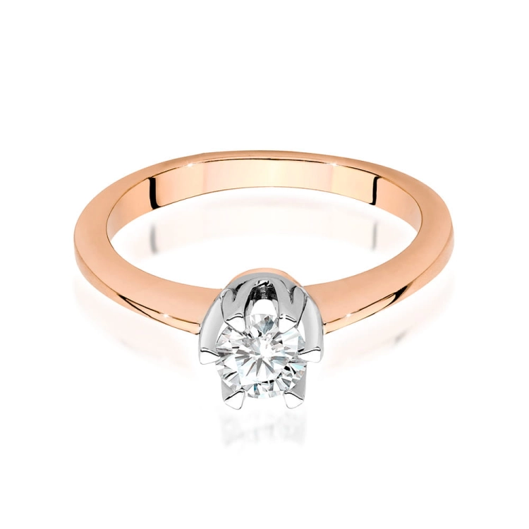 Pierścionek zaręczynowy z różowego złota z diamentem 0,40ct Fire Of Love BW-220B-0,40ct-r
