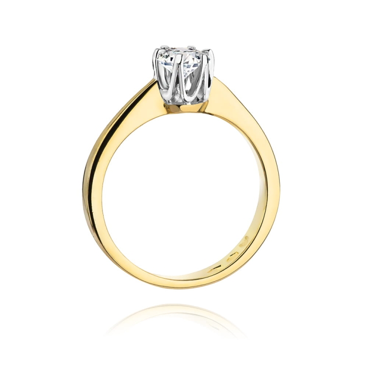 Pierścionek zaręczynowy z żółtego złota z diamentem 0,50ct Fire Of Love BW-220B-0,50ct