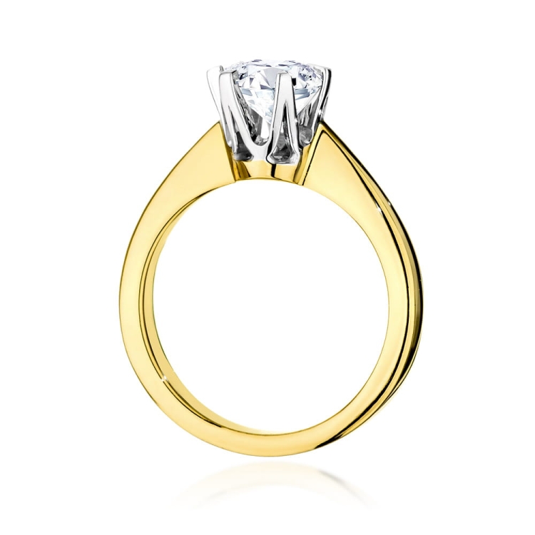Pierścionek zaręczynowy z żółtego złota z diamentem 1,00ct Fire Of Love BW-220B-1ct