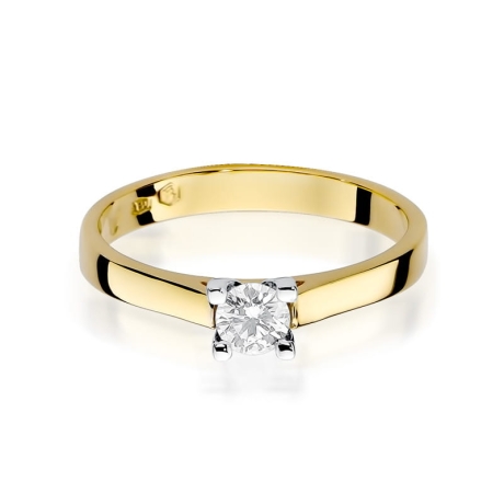 Przejdź do produktu Pierścionek zaręczynowy z żółtego złota z diamentem 0,25ct Fire Of Love
