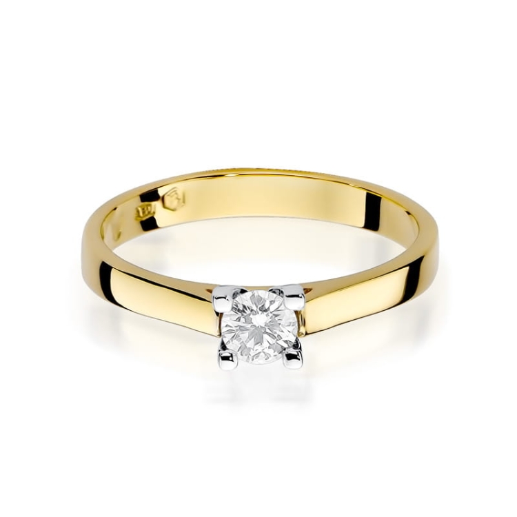 Pierścionek zaręczynowy z żółtego złota z diamentem 0,25ct Fire Of Love BW-221B-0,25ct