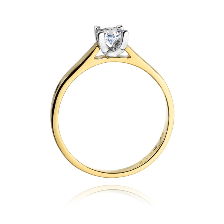 Pierścionek zaręczynowy z żółtego złota z diamentem 0,25ct Fire Of Love BW-221B-0,25ct