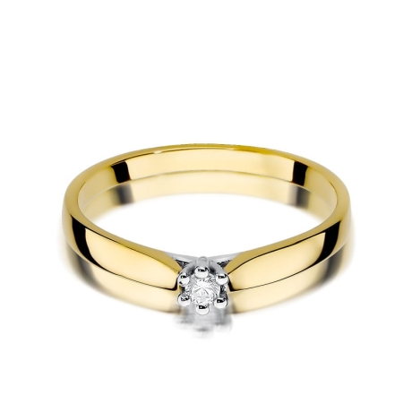 Przejdź do produktu Pierścionek zaręczynowy z żółtego złota z diamentem 0,04ct Fire Of Love