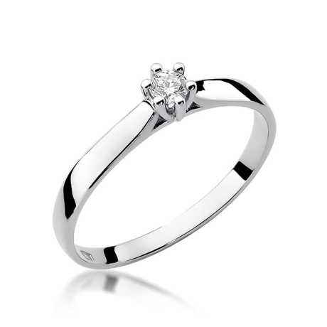 Przejdź do produktu Pierścionek zaręczynowy z białego złota z diamentem 0,08ct Fire Of Love 