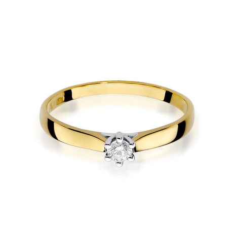 Przejdź do produktu Pierścionek zaręczynowy z żółtego złota z diamentem 0,10ct Fire Of Love 