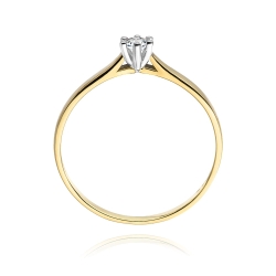 Pierścionek zaręczynowy z żółtego złota z diamentem 0,10ct Fire Of Love BW-222-0,10ct