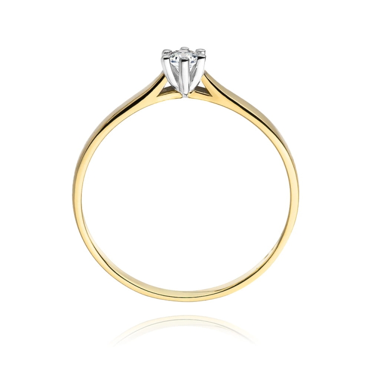 Pierścionek zaręczynowy z żółtego złota z diamentem 0,10ct Fire Of Love BW-222-0,10ct