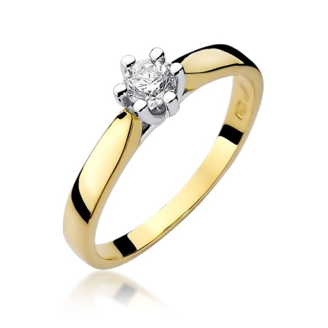 Przejdź do produktu Pierścionek zaręczynowy z żółtego złota z diamentem 0,30ct Fire Of Love