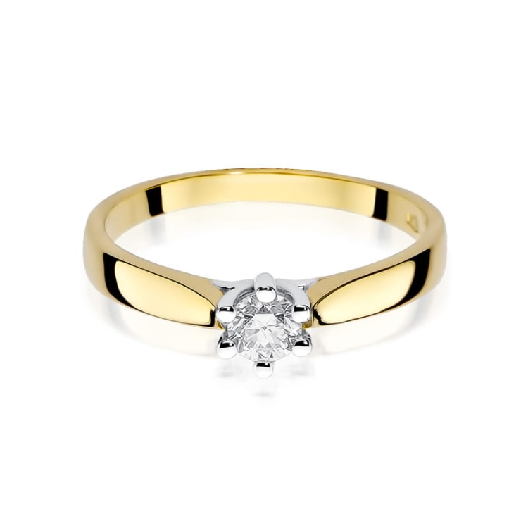 Pierścionek zaręczynowy z żółtego złota z diamentem 0,30ct Fire Of Love BW-222B-0,30ct