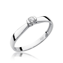 Pierścionek zaręczynowy z białego złota z diamentem 0,08ct Fire Of Love BW-223-0,08ct-b