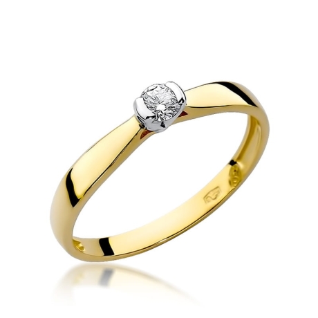 Przejdź do produktu Pierścionek zaręczynowy z żółtego złota z diamentem 0,10ct Fire Of Love 