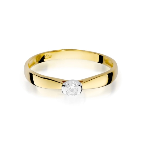 Przejdź do produktu Pierścionek zaręczynowy z żółtego złota z diamentem 0,10ct Fire Of Love 