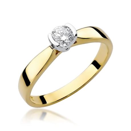 Przejdź do produktu Pierścionek zaręczynowy z żółtego złota z diamentem 0,30ct Fire Of Love 