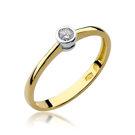 Przejdź do produktu Pierścionek zaręczynowy z żółtego złota z diamentem 0,10ct Fire Of Love