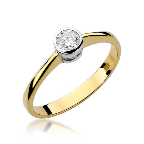 Przejdź do produktu Pierścionek zaręczynowy z żółtego złota z diamentem 0,30ct Fire Of Love