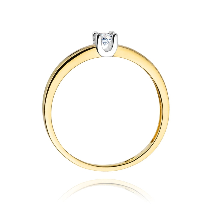 Pierścionek zaręczynowy z żółtego złota z diamentem 0,08ct Fire Of Love BW-225-0,08ct