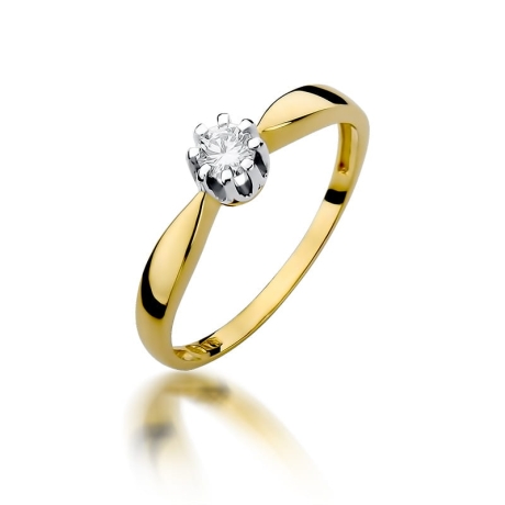 Przejdź do produktu Pierścionek zaręczynowy z żółtego złota z diamentem 0,15ct Fire Of Love