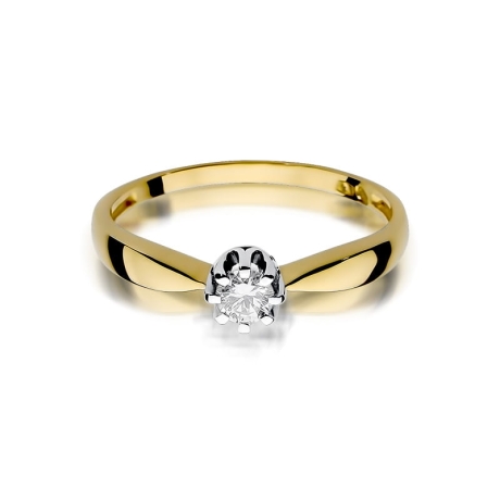 Przejdź do produktu Pierścionek zaręczynowy z żółtego złota z diamentem 0,15ct Fire Of Love