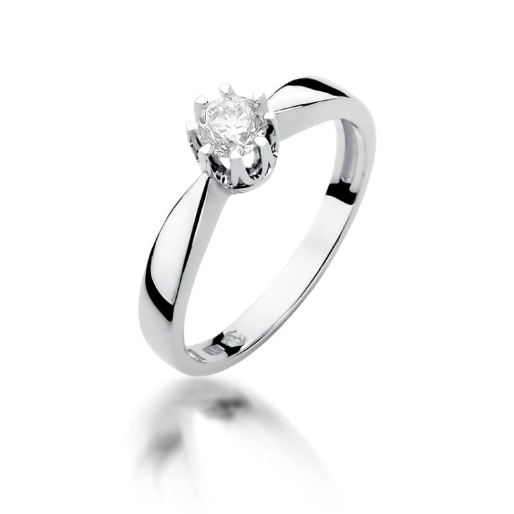 Pierścionek zaręczynowy z białego złota z diamentem 0,30ct Fire Of Love GW-228-0,30ct-b