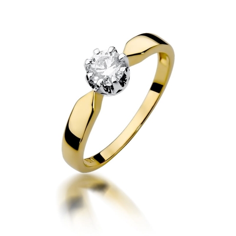 Przejdź do produktu Pierścionek zaręczynowy z żółtego złota z diamentem 0,70ct Fire Of Love 