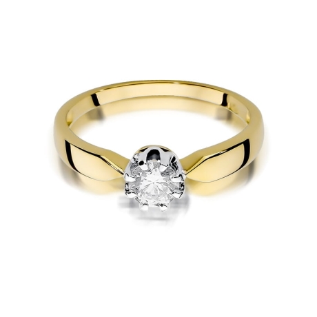 Przejdź do produktu Pierścionek zaręczynowy z żółtego złota z diamentem 0,70ct Fire Of Love 