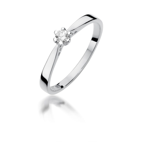 Przejdź do produktu Pierścionek zaręczynowy z białego złota z diamentem 0,10ct Fire Of Love