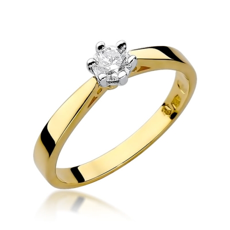 Przejdź do produktu Pierścionek zaręczynowy z żółtego złota z diamentem 0,25ct Fire Of Love
