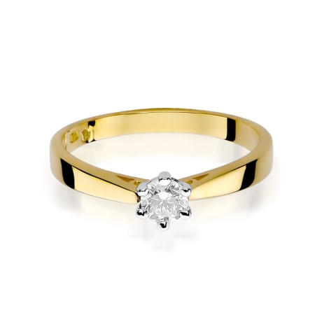 Przejdź do produktu Pierścionek zaręczynowy z żółtego złota z diamentem 0,25ct Fire Of Love