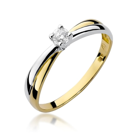 Przejdź do produktu Pierścionek zaręczynowy z żółtego złota z diamentem 0,08ct Fire Of Love 