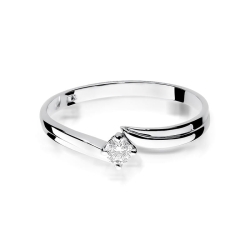Pierścionek zaręczynowy z białego złota z diamentem 0,10ct Fire Of Love BW-231-0,10ct-b