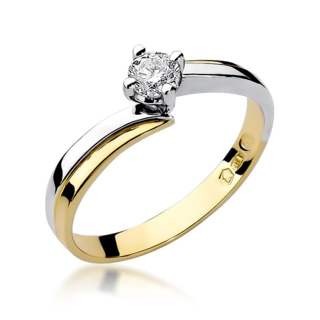 Przejdź do produktu Pierścionek zaręczynowy z żółtego złota z diamentem 0,25ct Fire Of Love 