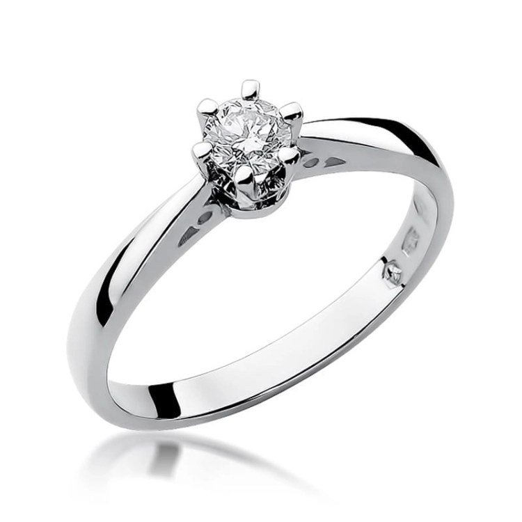 Pierścionek zaręczynowy z białego złota z diamentem 0,25ct Fire Of Love BW-234-0,25ct-b