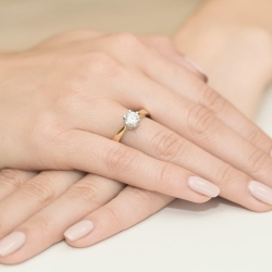 Pierścionek zaręczynowy z żółtego złota z diamentem 1,00ct Fire Of Love BW-234-1ct