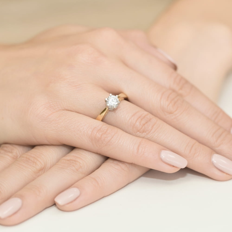 Pierścionek zaręczynowy z żółtego złota z diamentem 1,00ct Fire Of Love BW-234-1ct
