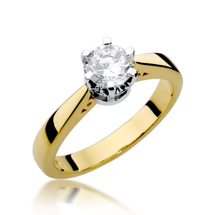 Pierścionek zaręczynowy z żółtego złota z diamentem 1,00ct Fire Of Love BW-234-1ct