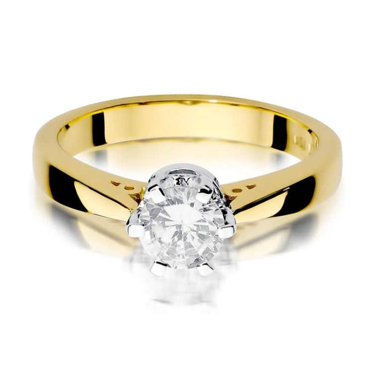 Pierścionek zaręczynowy z żółtego złota z diamentem 1,00ct Fire Of Love BW-234-1ct