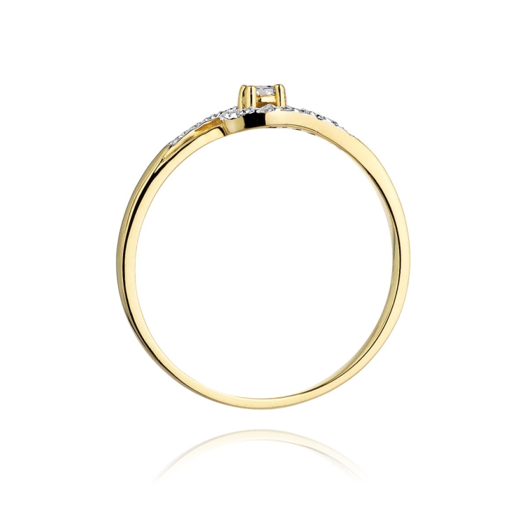 Pierścionek zaręczynowy z żółtego złota z diamentami 0,11ct Fire Of Love BW-237
