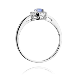 Pierścionek zaręczynowy z białego złota z tanzanitem i diamentami 0,08ct Fire Of Love BW-238-tanzanit-b