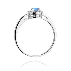 Pierścionek zaręczynowy z białego złota z topazem i diamentami 0,08ct Fire Of Love BW-238-topaz-b