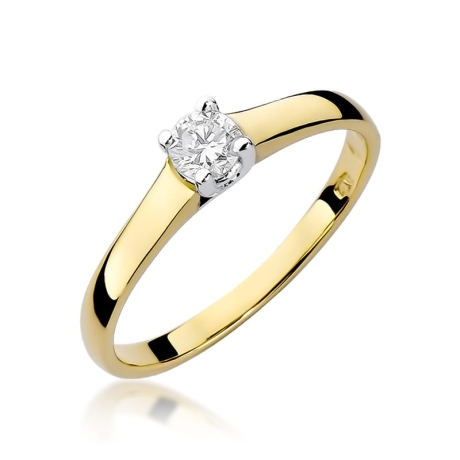 Przejdź do produktu Pierścionek zaręczynowy z żółtego złota z diamentem 0,20ct Fire Of Love