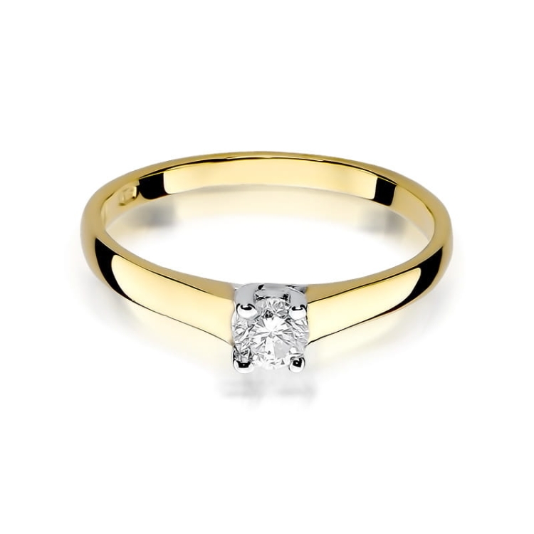 Pierścionek zaręczynowy z żółtego złota z diamentem 0,20ct Fire Of Love BW-239