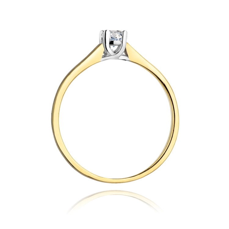 Pierścionek zaręczynowy z żółtego złota z diamentem 0,20ct Fire Of Love BW-239
